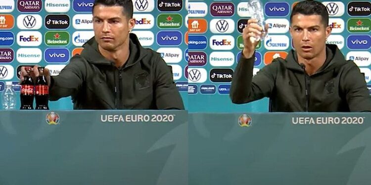 (VIDEO) Ronaldo sklonio boce Coca-Cole sa stola i mogao bi biti kažnjen: Pijte vodu!