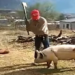 (VIDEO) Uzeo je sjekiru i krenuo da njome udari svinju po glavi. Nećete vjerovati šta će mu se dogoditi par sekundi kasnije…