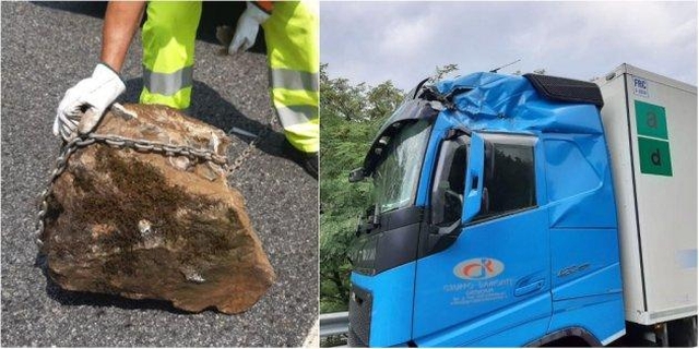 Italija: Kamen pao na kamion koji je vozio autocestom – mirna reakcija vozača spriječila teške posljedice