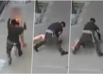 (VIDEO) UZNEMRUJUĆE! MUŠKARAC PRATIO ŽENU, KADA JU JE STIGAO, BACIO JE NA ULICU, PA JE NAPAO