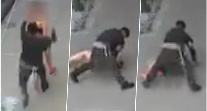 (VIDEO) UZNEMRUJUĆE! MUŠKARAC PRATIO ŽENU, KADA JU JE STIGAO, BACIO JE NA ULICU, PA JE NAPAO