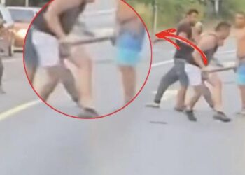 (VIDEO) MASOVNA TUČA NASRED ULICE: POLUGOLI SE GAĐALI ČIME SU STIGLI, A NA KRAJU POTEGLI I SJEKIRE
