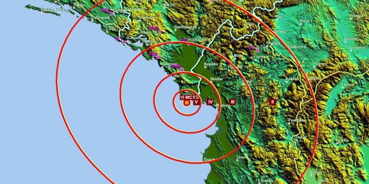 Zemljotres kod Ulcinja, 4,1 stepeni po Rihteru