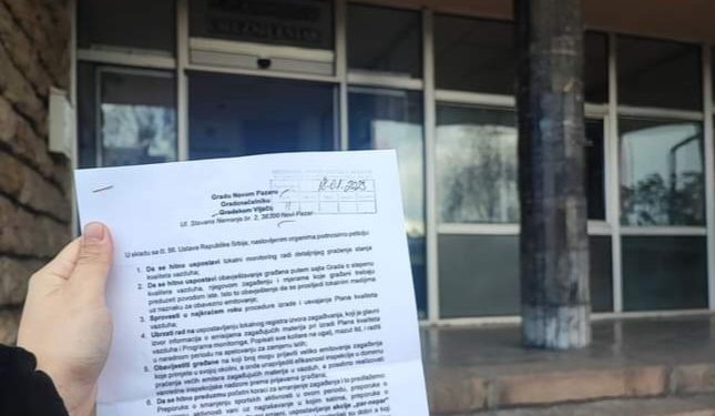 Inicijativa “Za zdrav Novi Pazar” predala nove zhtjeve Gradskom vijeću zbog velikog zagađenja vazduha