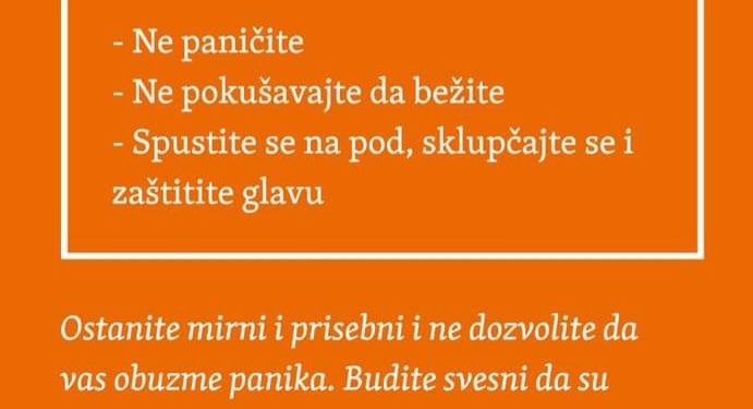 Savjet vatrogasca Milenkovića za slučaj zemljotresa
