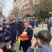 Protes antiratnih aktivista ispred Ambasade Rusije u Beogradu