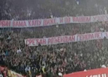Delije provocirali Pazarce transparentom čestitke rođendana genocidašu