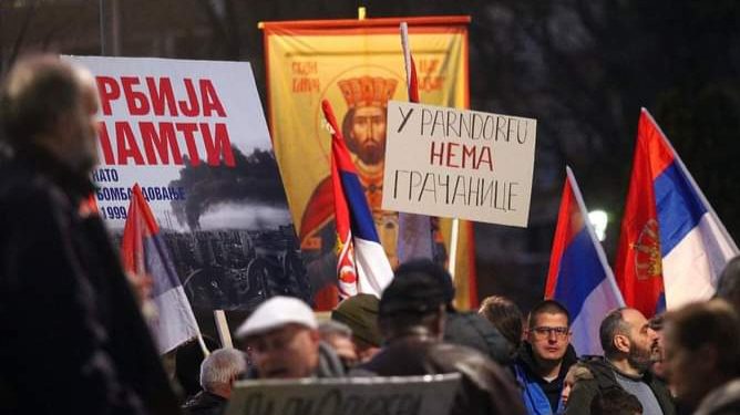 Protest desničarskih stranaka i pojedinaca protiv plana EU i Vučića -” Ne kapitulaciji”