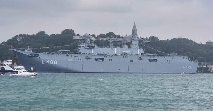 TCG ANADOLU, Turski nosač bespilotnih letjelica dug 231 m u luci u Istanbulu