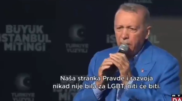 Erdogan: Moj narod neće dati vlast alkoholičaru a AK Partija nikad neće biti LGBT VIDEO