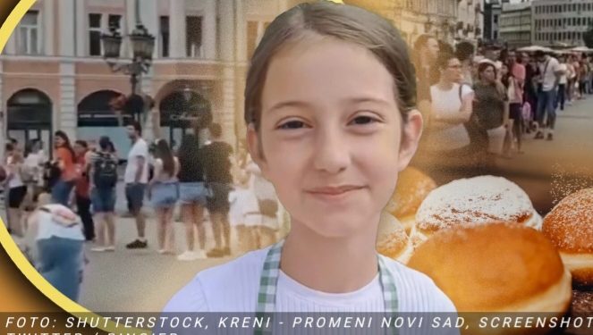 Kilometarski red kod male Nine za krofne, koja sakuplja novac za lečenje oca