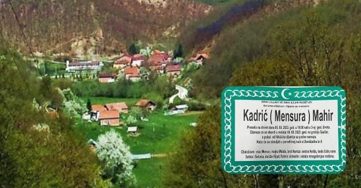 Objavljeno vrijeme dženaze K.M. (3), kojeg je dajdža nenamjerno pregazio kod Kadiluka
