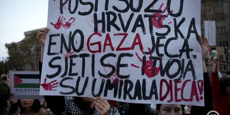 Hrvatska: Protest podrške narodu Palestine, zaustaviti stradanje nevinih