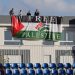 I ako bez publike stadion Novog Pazara u zastavama Palestine, rezultat u drugom planu