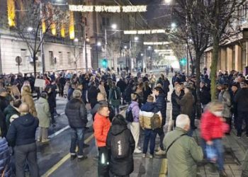 12. protest Srbija protiv nasilja protiv izborne krađe, sastali se sa studentima