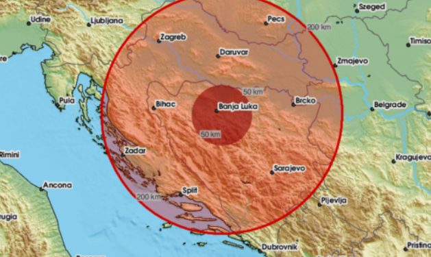 Snažan zemljotres magnitude 5,4 pogodio BiH