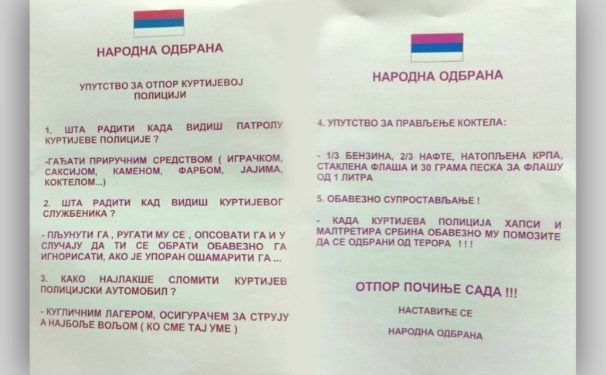 Nova provokacija Srba na Kosovu, bacali letke “Narodne odbrane” – otpor Kurtijevoj policiji