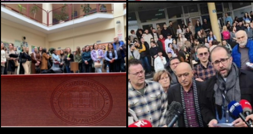 Održan polusatni štrajk studenata i profesora DUNP, zbog lošeg stanja i gubljenja akreditacija