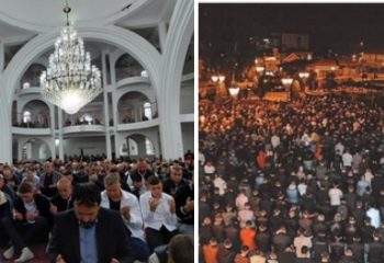 Noćni namazi u Novom Pazaru na trgu, Tutinu sultan Fatih džamiji i Rožaje u hali sportova