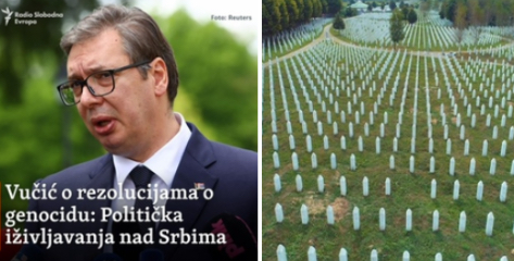 Srbija pribijena uz zid, Rezolucija o Srebrenici kraj RS i veličanja zločinaca