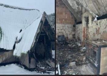 Tutin: Nepoznati vandali zapalili planinarski dom PSD Beleg iznad Drage