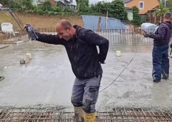 Ovako Albanci betoniraju temeljnu ploču, “Šote mori šote”