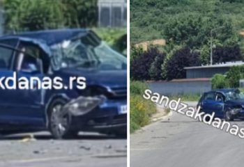 Prevrtanje auta u Novom Pazaru, povređen vozač golfa