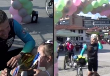 Milan stigao biciklom u Novi Pazar, dočekala ga Merjem VIDEO