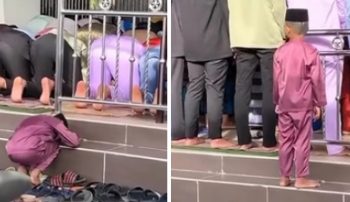 I kad ste u džamiji imajte obzira za najmlađe, dječak nije odustao od namaza