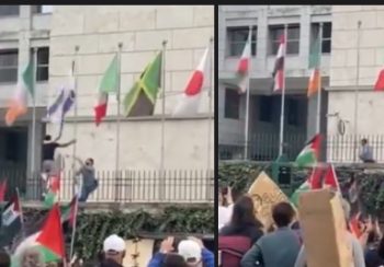 Heroj OI, momak skinuo izraelsku zastavu sa jarbola VIDEO