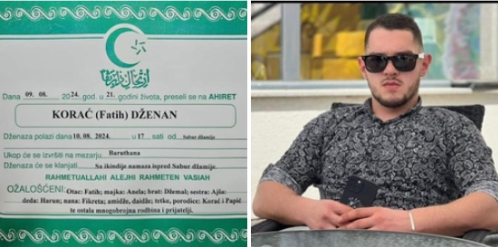 Sjeničak Dženan Korać koji je stradao u saobraćajnoj nesreći biće ukopan danas