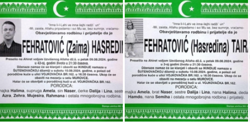 Maloljetna Taira i otac Hasredin biće danas ukopani na seskom groblju u Murovce