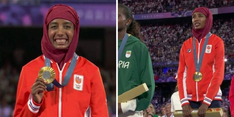 Hasan osvojila zlatnu medalju u maratonu, na postolju sa hidžabom