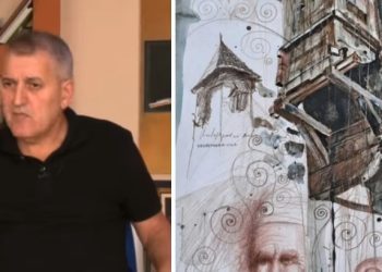 Poznati likovni umjetnik iz Tutina učestvuje na prestižnoj izložbi  u Mostaru sa slikom Redžepagića kula
