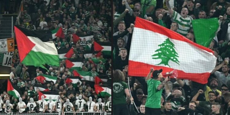 Navijači Seltika ponovo istakli zastave Palestine i Libana, nažalost to nije moguće u Saudijskoj Arabiji