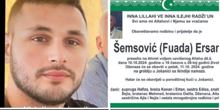Novi Pazar i Jošanica u žalosti, iznenada preselio Ersan Šemsović u 26. godini