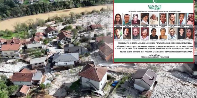 Kolektivna dženaza za žrtve poplava u Jablanici, poziv na pomoć kopanja mezarja