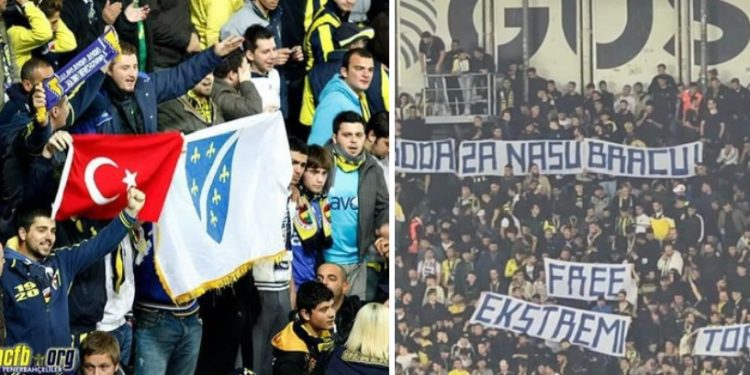 Podrška navijača Fenerbahčea uhapšenim navijačima Novog Pazara-“SLOBODA ZA BRAĆU”
