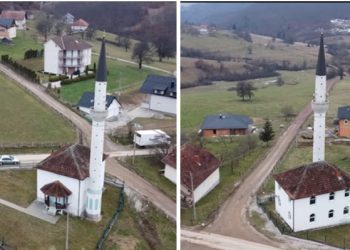 Džamija u selu Župa blizu Tutina, okružena prelijepim kućama i ulicom rahmetli Alija Izetbegović