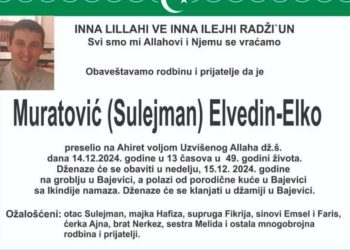 Novi Pazar u tuzi zbog gubitka voljenog profesora Elvedina Elka Muratovića