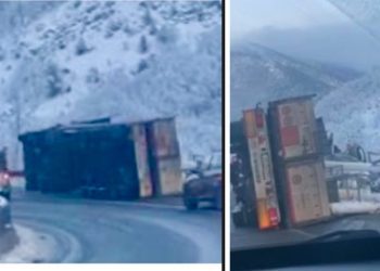 Teška saobraćajna nesreća na Obarskoj magistrali, kamion sa teretom se prevrnuo
