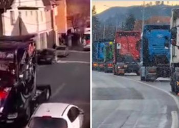 Kolona kamiona iz Kraljeva i Raške prema Novom Pazaru, uz sirene i zastave: ZAŠTO?