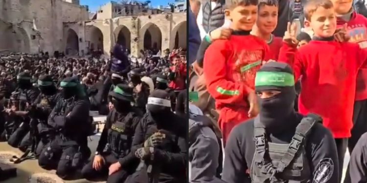 Palestinci sa pripadnicima Hamasa na džuma-namazu u Gazi VIDEO