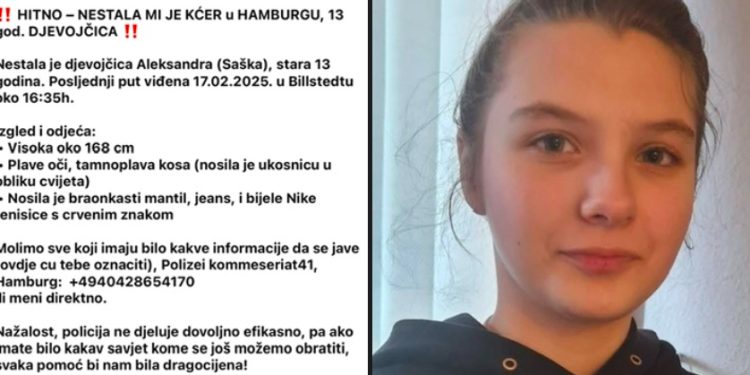 Hitna potraga za nestalom Pljevljankom u Hamurgu, porodica moli za pomoć