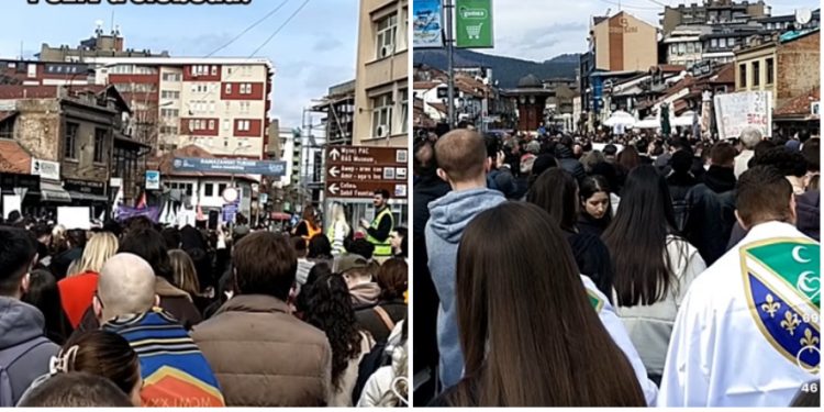 Pogledajte kako su studenti na protestu ispratili ezane sa novopazarskih džamija