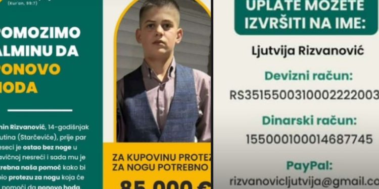 Humanost na djelu: Pomozimo Alminu Rizvanoviću da zakorači u bolju budućnost