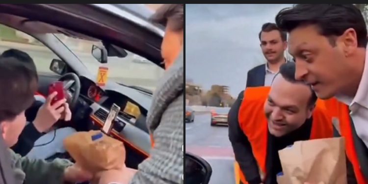 Mesud Ozil dijeli iftar prolaznicima u prometnoj ulici u Istanbulu VIDEO