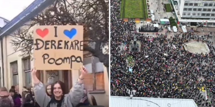 Elma Destanović na protestu u Nišu istakla svoj transparent, ponos Pešteri i Đerekara