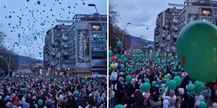 Hiljade balona odletjelo u vazduh sa trga u Zenici u čast odabranog mjeseca- Ramazan mubarek