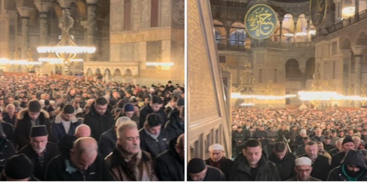 Džamija Aja Sofija prepuna na teravih namazu VIDEO